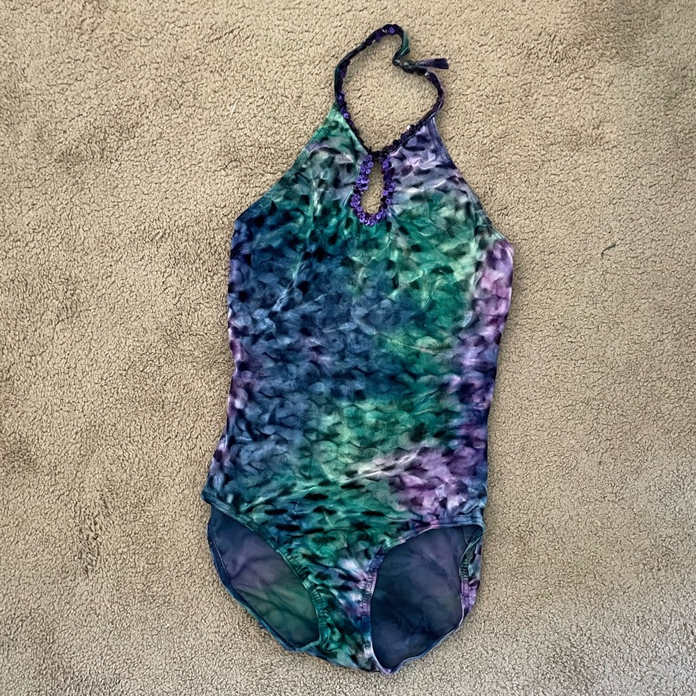 blue leotard dance costume